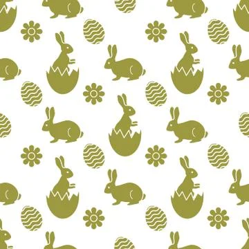 Pattern Happy Easter Bunny egg Festive Holiday Stockillustratie