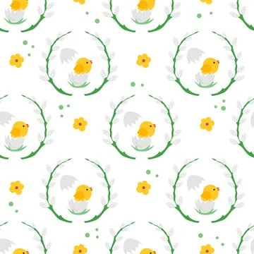 Pattern Happy Easter Egg Chick Festive Holiday Illustrazione stock