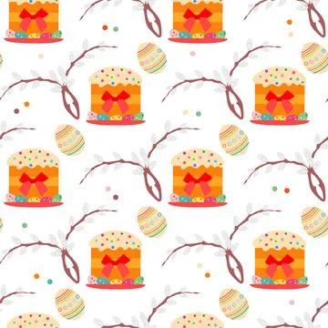 Pattern Happy Easter Festive Tradition Holiday Stockillustratie