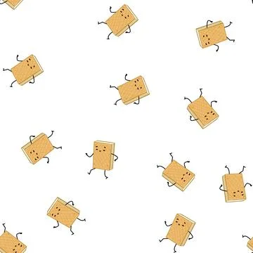 Pattern happy ice cream character cartoon vector Stock Illustration