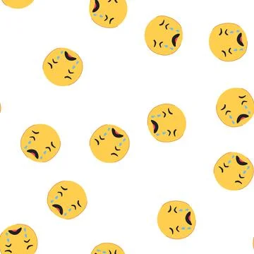 Pattern happy smiley cartoon vector Stock Illustration