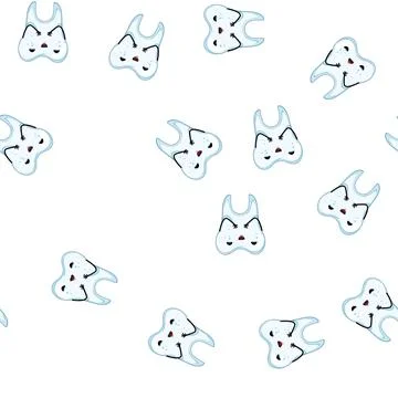 Pattern happy tooth character cartoon vector 스톡 일러스트