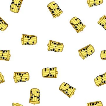 Pattern happy trash bin character cartoon vector Illustrazione stock