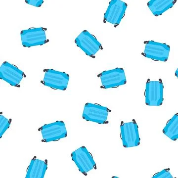 Pattern hardside rolling luggage cartoon vector Stock Illustration