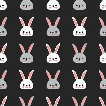 A pattern of a hares head on a dark background Illustrazione stock