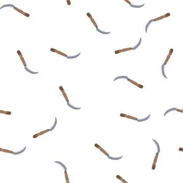 Pattern harvest scythe cartoon vector Stock Illustration