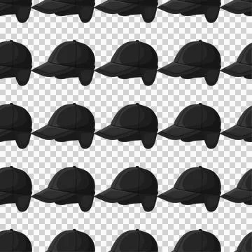 Pattern hats baseball, beautiful caps Stock Illustration