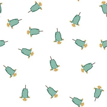 Pattern hay scarecrow cartoon vector Stockillustratie