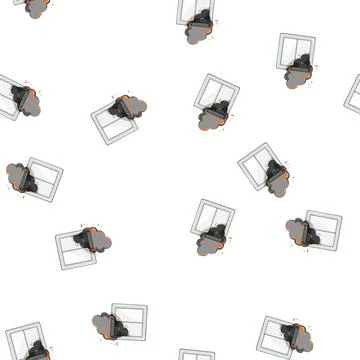Pattern hazard short circuit fire cartoon vector イラスト素材