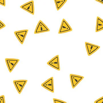 Pattern hazard yellow warning sign cartoon vector Stock Illustration