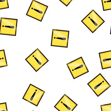 Pattern hazard yellow warning sign cartoon vector Illustrazione stock