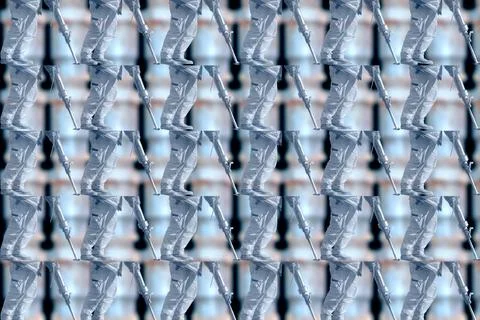 Pattern of hazardous minerals mining worker wearing protective suit Stock Photos