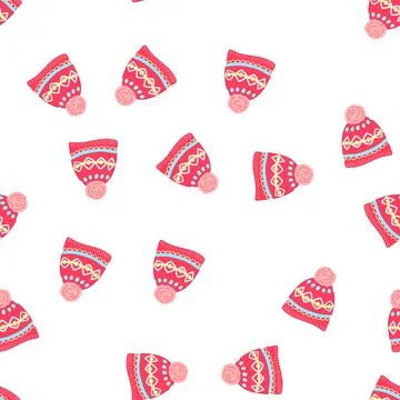 Pattern head beanie hat cartoon vector Stockillustratie