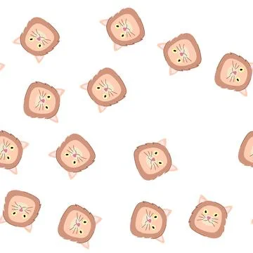 Pattern head cat face cartoon vector Illustrazione stock