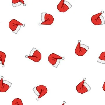 Pattern head hat santa cartoon vector 库存插图