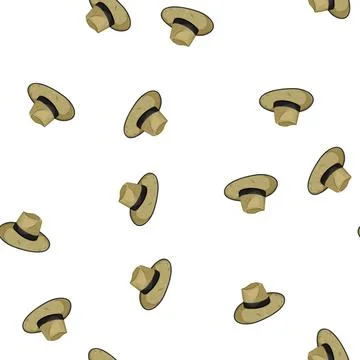Pattern head straw hat cartoon vector Stock Illustration
