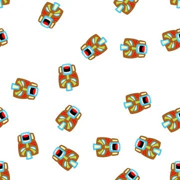 Pattern head tiki mask cartoon vector 스톡 일러스트