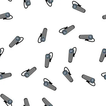 Pattern headphones headset audio cartoon vector Illustrazione stock