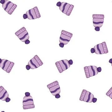 Pattern headwear winter hat kid cartoon vector 스톡 일러스트