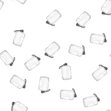 Pattern health sport drinking bottle cartoon vector Stock Illustration