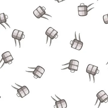 Pattern healthy double boiler pan cartoon vector Stock Illustration