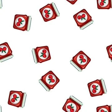 Pattern healthy jam fruit food cartoon vector Stock Illustration