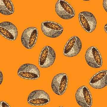 Pattern healthy lentils sketch hand drawn Stock Illustration