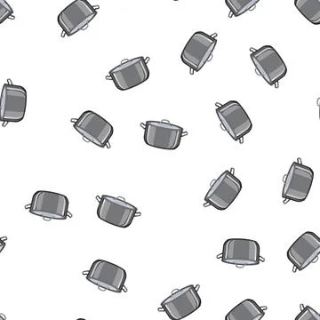 Pattern healthy sauce pan cartoon vector Stock Illustration