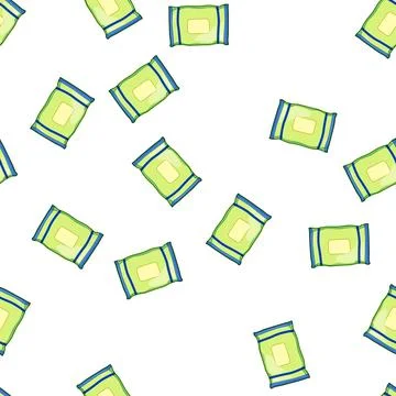 Pattern healthy snack pack cartoon vector Stockillustratie