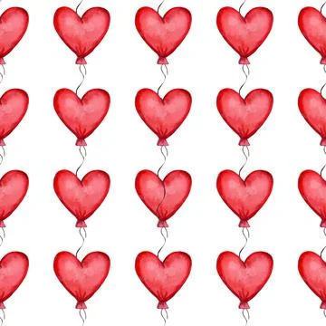 Pattern with heart balloons.Valentines Day Pattern Stock Illustration