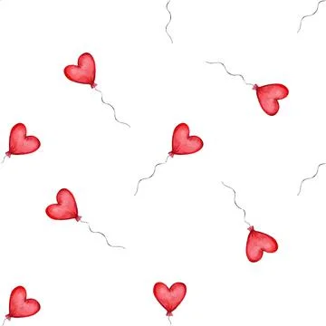 Pattern with heart balloons.Valentines Day Pattern Stock Illustration
