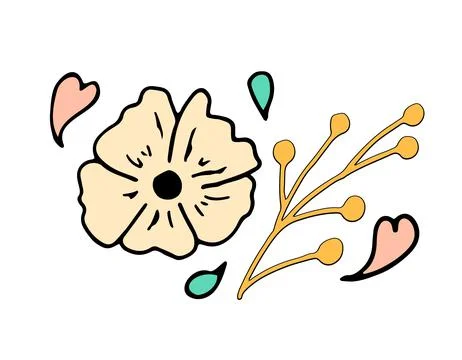 Pattern with Heart Flower on a white background for covers, fabrics, soups, t Stock Illustration