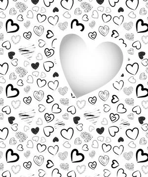 Pattern of heart with hole in heart shape. Illustrazione stock