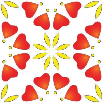 Pattern with Heart shape and petals shape, can be used for textile background Stock Illustration