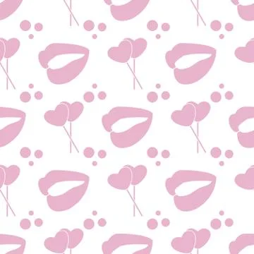 Pattern heart shaped sweets, lips.Valentine's Day 스톡 일러스트