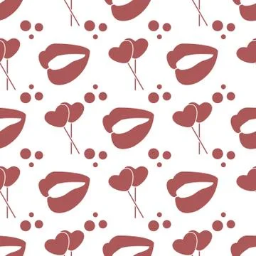 Pattern heart shaped sweets, lips.Valentine's Day Ilustração Stock