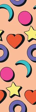 Pattern with heart star and circle Stock Illustration