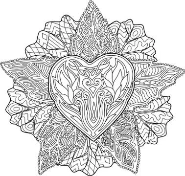 Pattern with heart in the star shape Stock Illustration