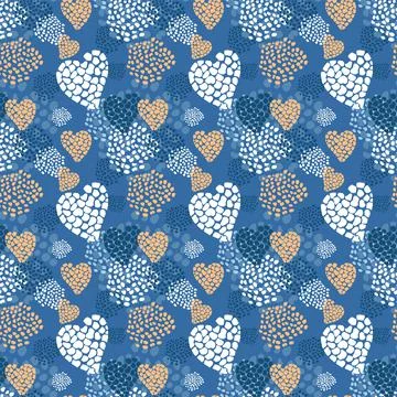 Pattern with hearts and spots Stock Illustration