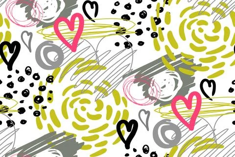 Pattern with hearts for children is design of surfaces and fabrics Illustrazione stock