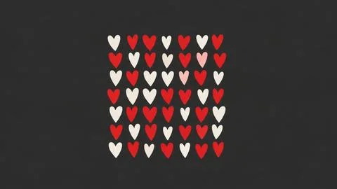 Pattern of hearts on dark background イラスト素材