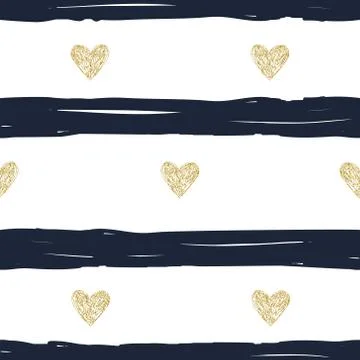 Pattern hearts polka dot with stripes Stock Illustration