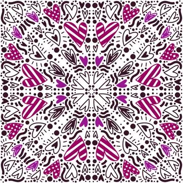 Pattern with hearts for valentines day. Vector seamless pattern Stock Illustration