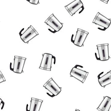 Pattern heat kettle electric cartoon vector Stock Illustration