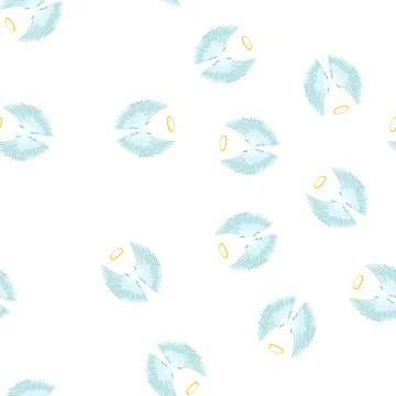 Pattern heaven wing angel cartoon vector Illustration