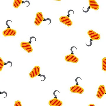 Pattern heavy crane hook cartoon vector Illustrazione stock