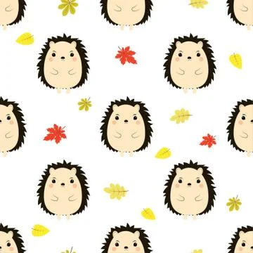 Pattern with hedgehog Stock Illustration