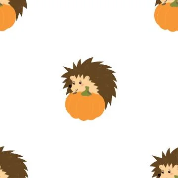 Pattern with hedgehog Stock Illustration
