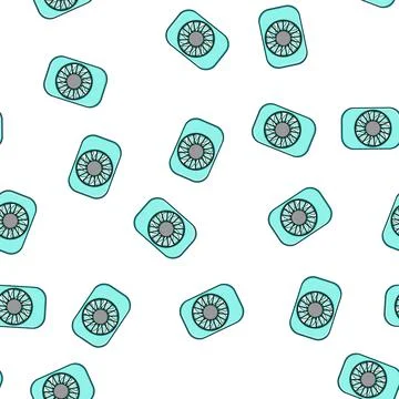 Pattern held hand electric fan cartoon vector Stockillustratie