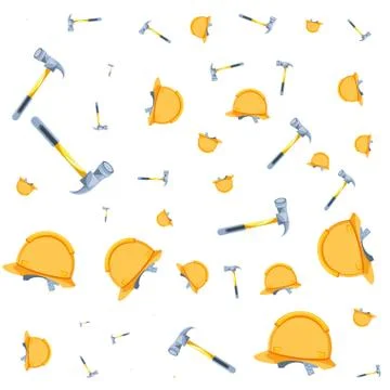 Pattern of helmets construction with hammers イラスト素材